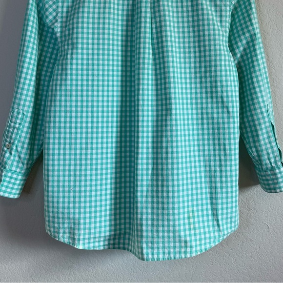 Vineyard Vines Whale Shirt Cotton Green Gingham Button Front Boys Size Small - Picture 8 of 10